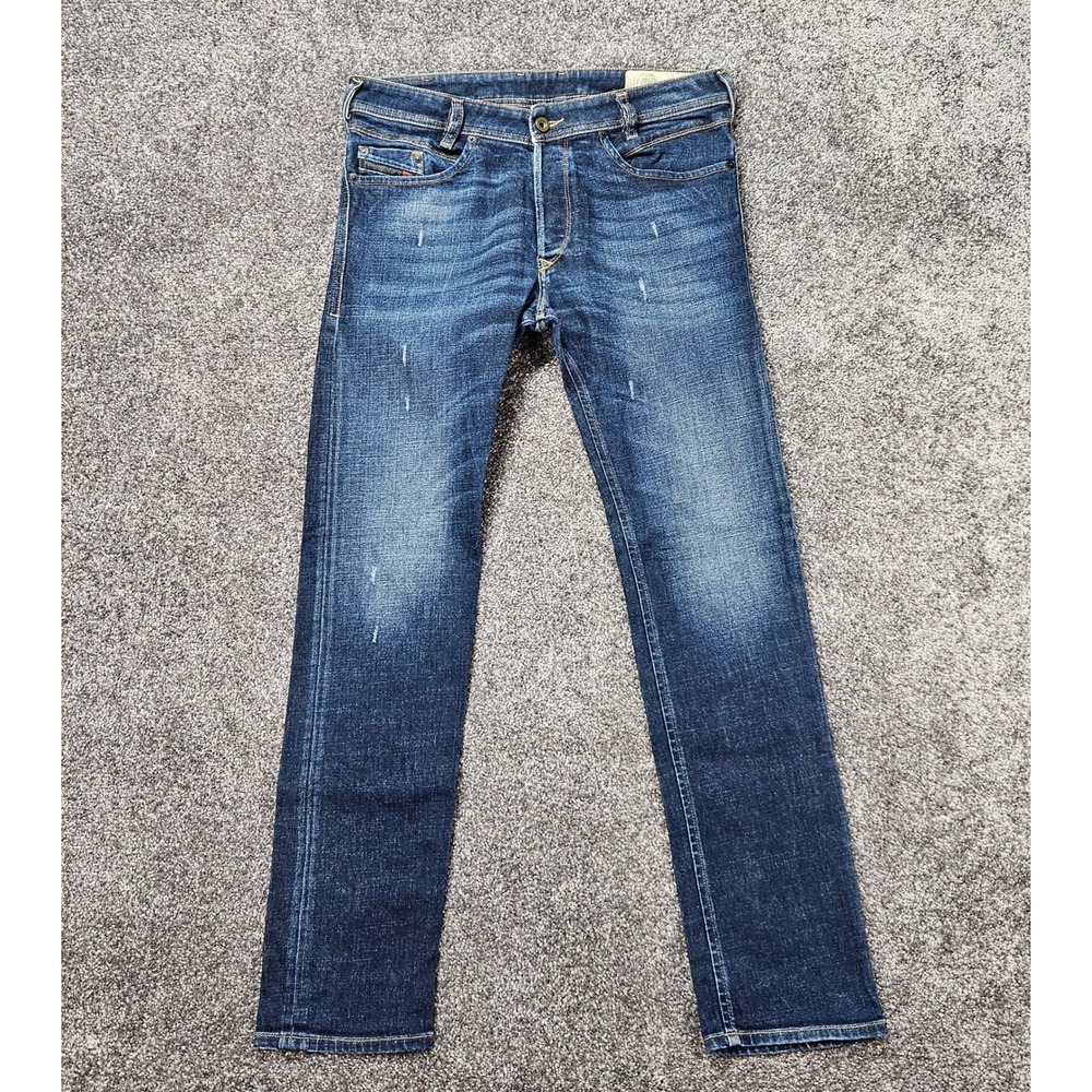 Diesel Iakop Jeans Men's Fits 31x30 Tag 31x30 Slim Tapered Blue Distressed Denim